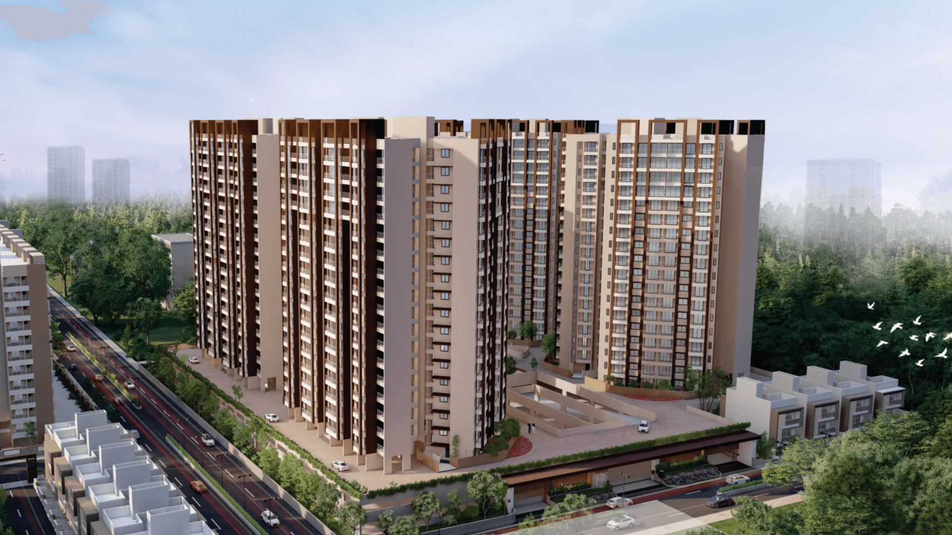 Aerial view of Vrindavan Estate with Club Sapphire