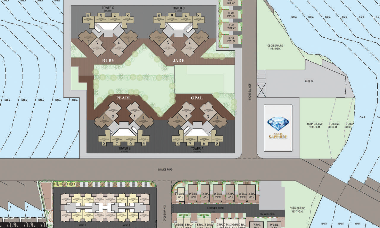 Vrindavan Estate master plan with surrounding landmarks