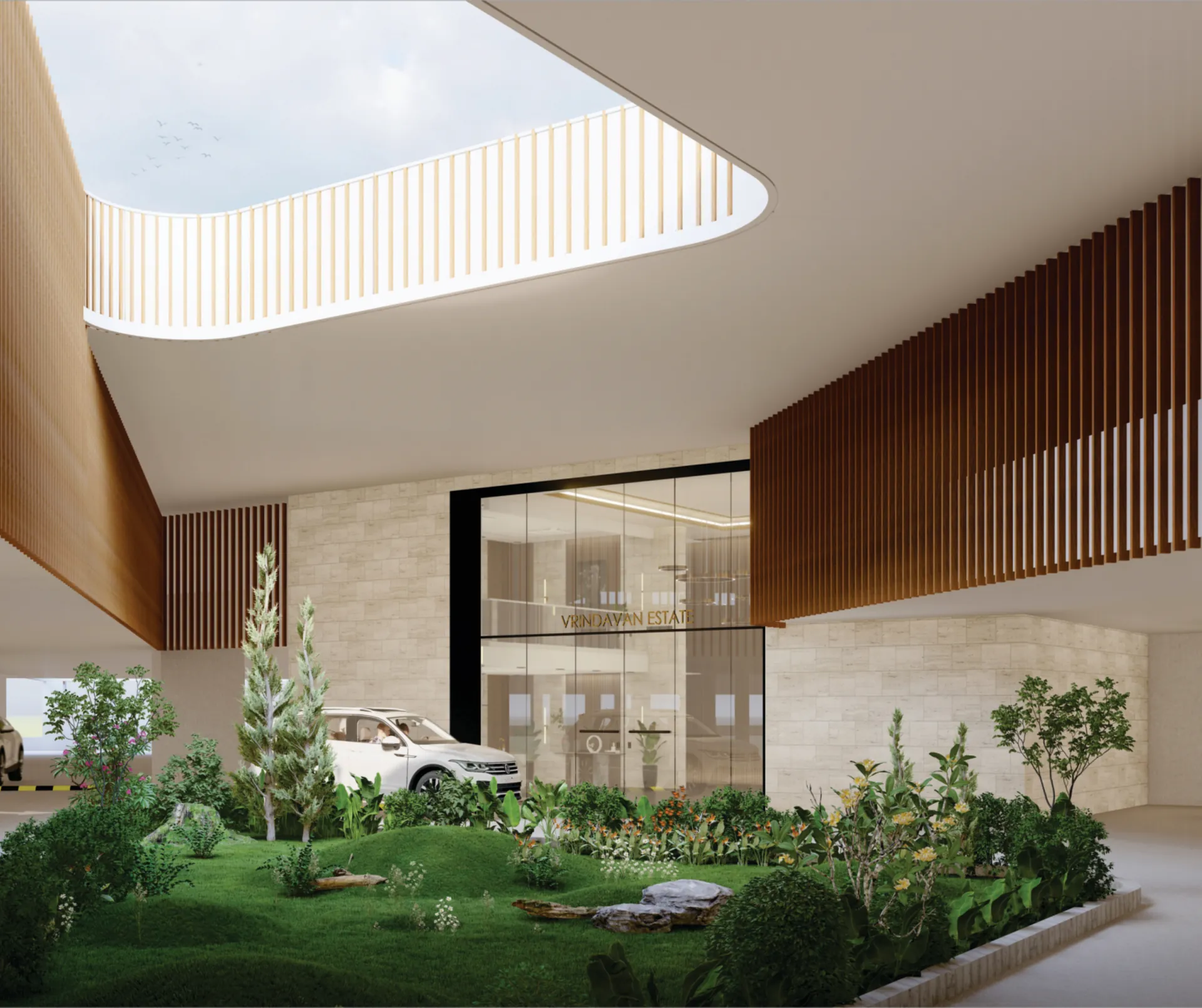 Double-Height Atrium Courtyard