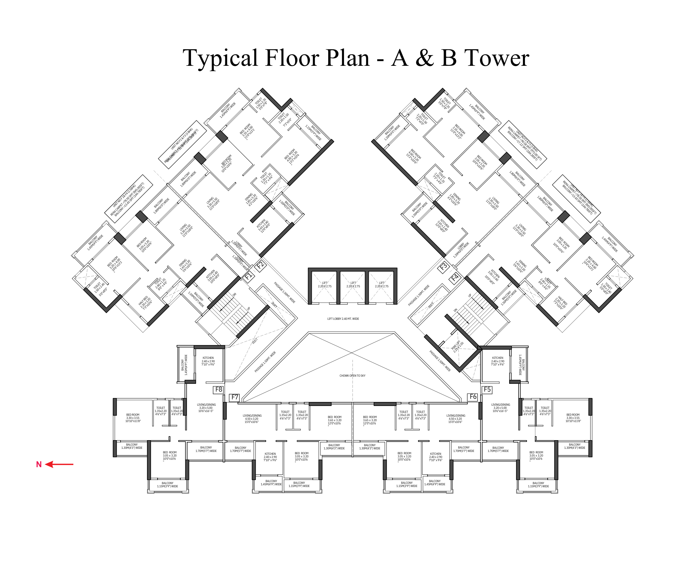 Typical Floor Plan — Towers A & B